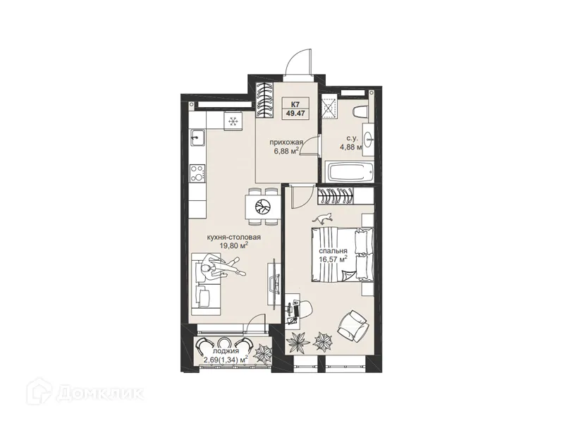 Фото квартиры в ЖК Резиденция МОН на Чернышевского