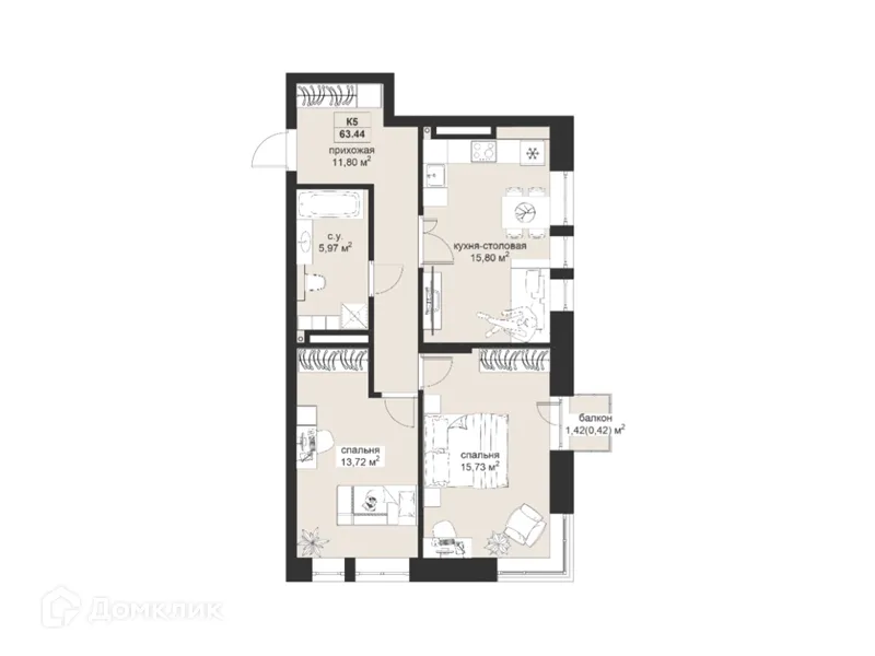 Фото квартиры в ЖК Резиденция МОН на Чернышевского