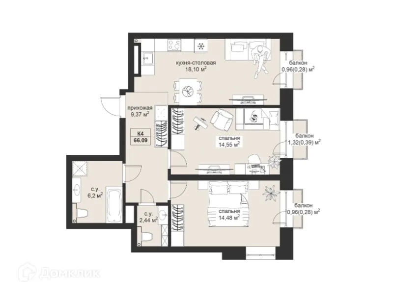 Фото квартиры в ЖК Резиденция МОН на Чернышевского