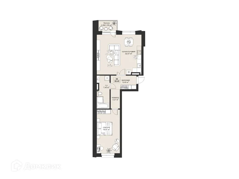 Фото квартиры в ЖК Резиденция МОН на Чернышевского