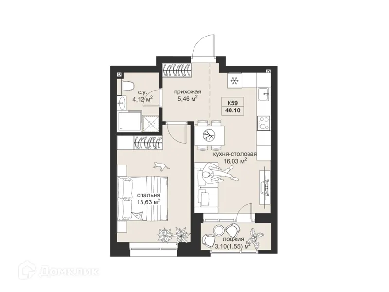 Фото квартиры в ЖК Резиденция МОН на Чернышевского