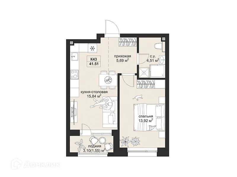 Фото квартиры в ЖК Резиденция МОН на Чернышевского