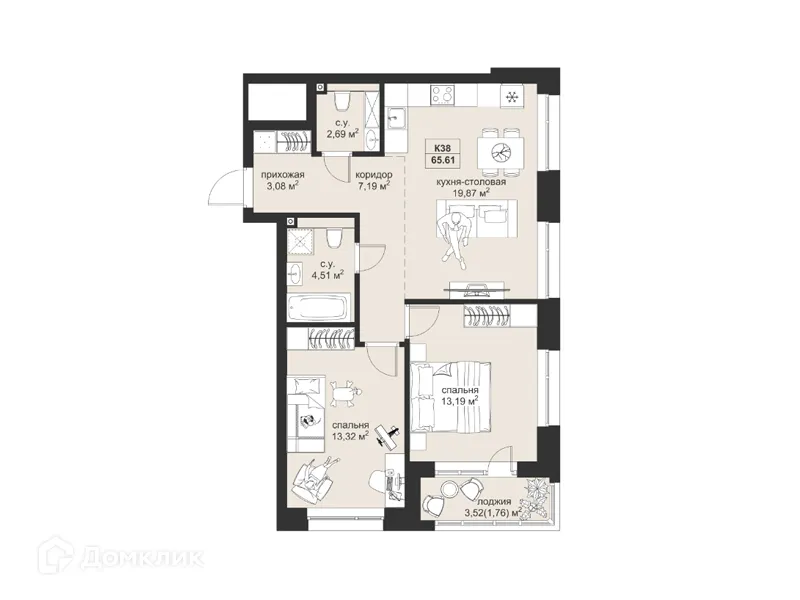 Фото квартиры в ЖК Резиденция МОН на Чернышевского