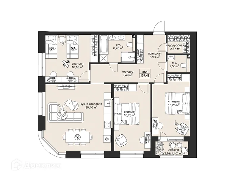 Фото квартиры в ЖК Резиденция МОН на Чернышевского