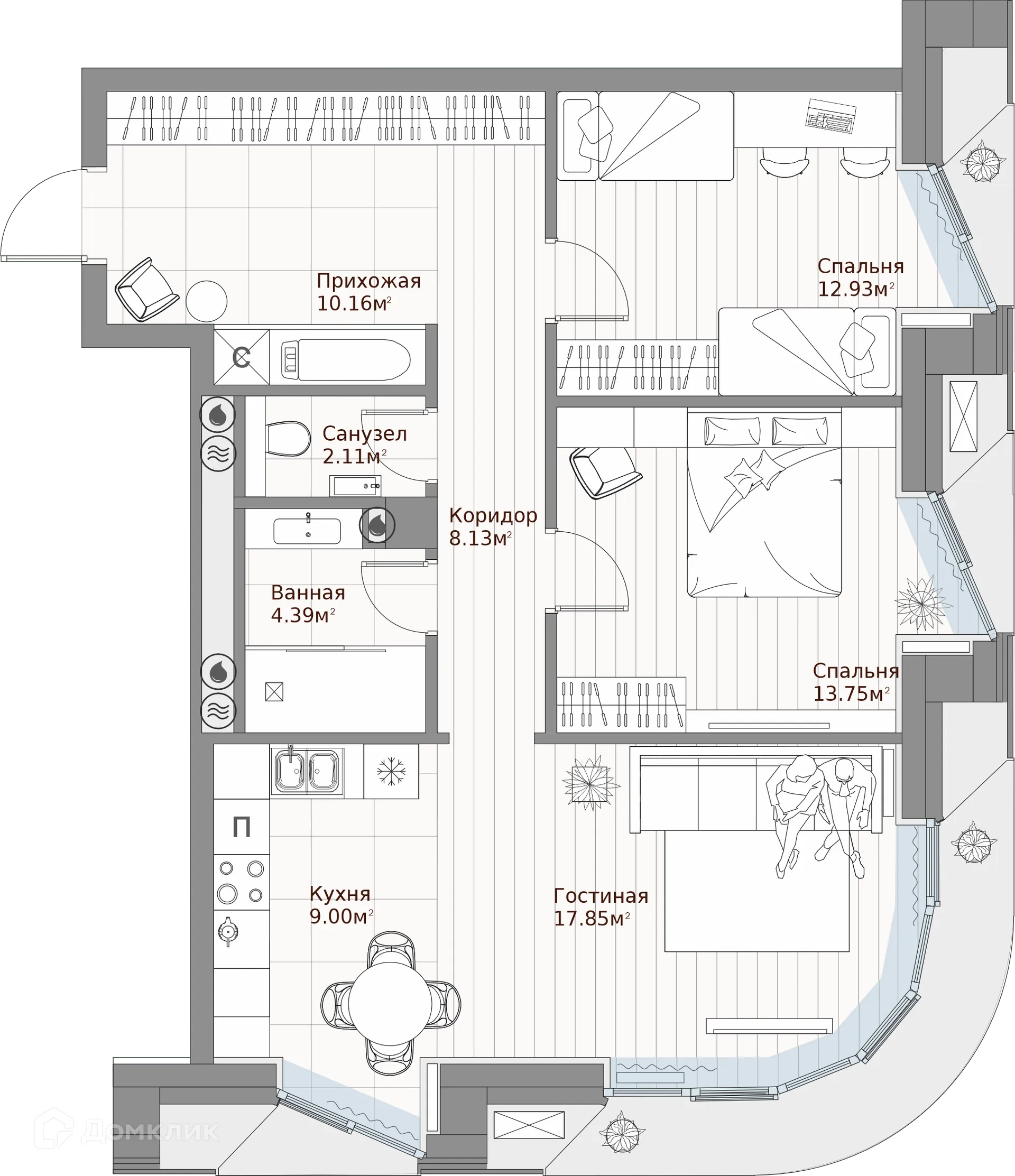 Фото квартиры в ЖК Клубный дом Шаляпина XV
