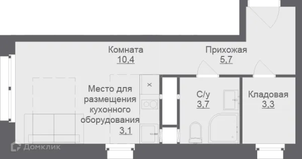 Планировка Студия в ЖК Liberty (Либерти)