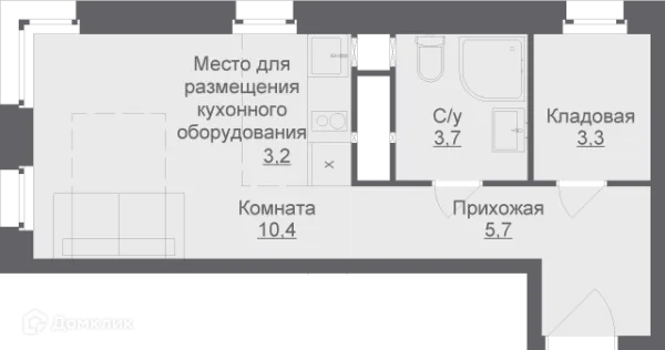 Планировка Студия в ЖК Liberty (Либерти)
