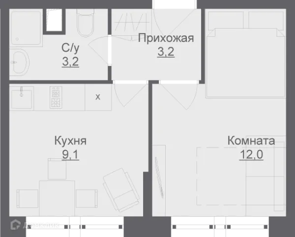 Планировка 1 комн. в ЖК Liberty (Либерти)