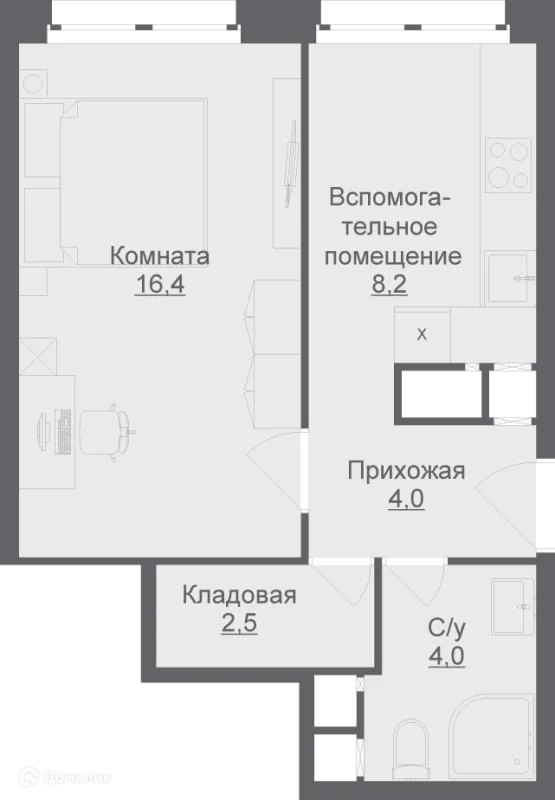Планировка 1 комн. в ЖК Liberty (Либерти)
