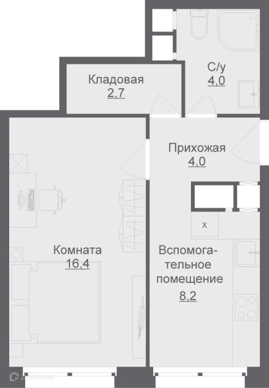 Планировка 1 комн. в ЖК Liberty (Либерти)