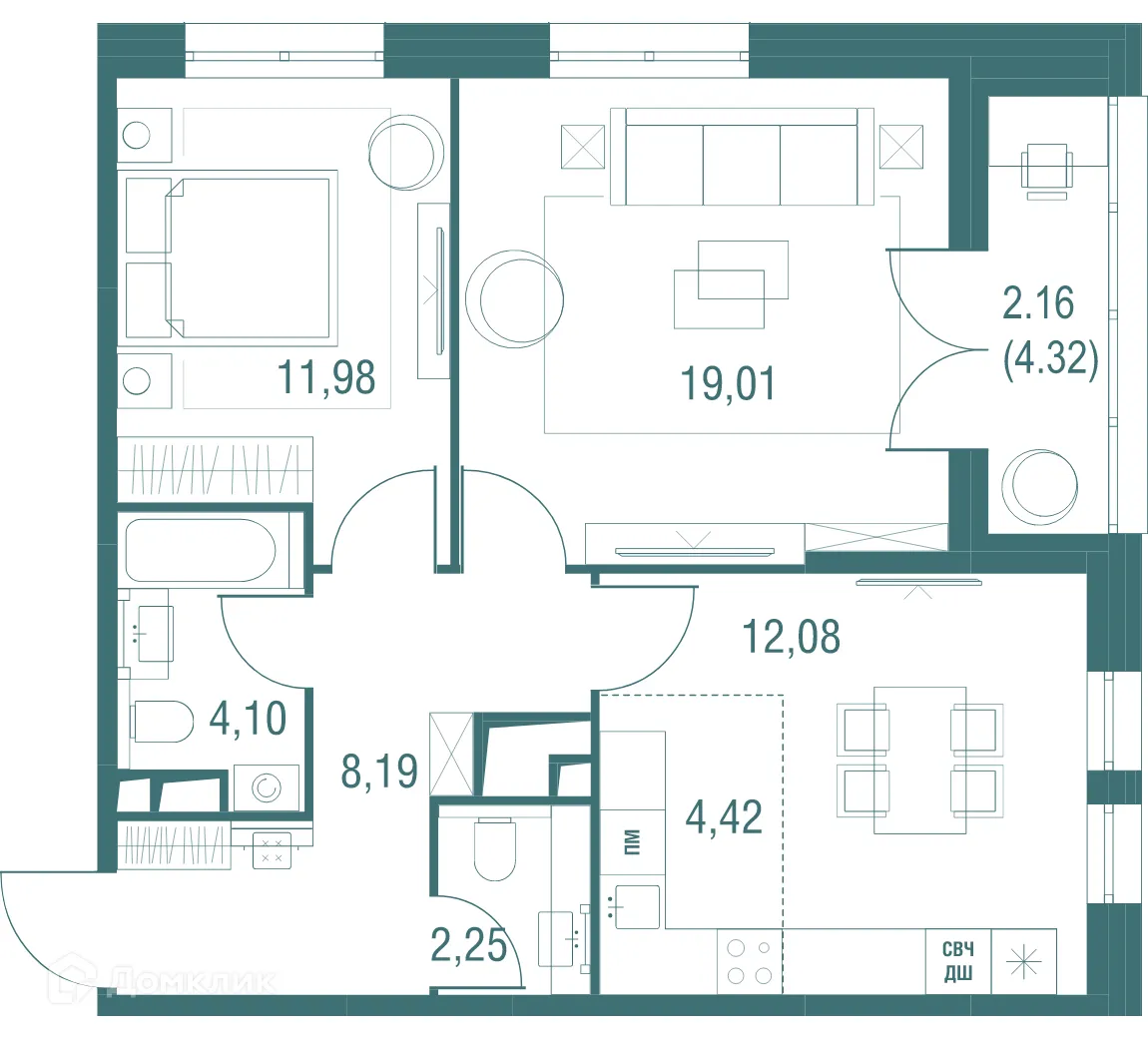 Фото квартиры в ЖК "Одинбург"
