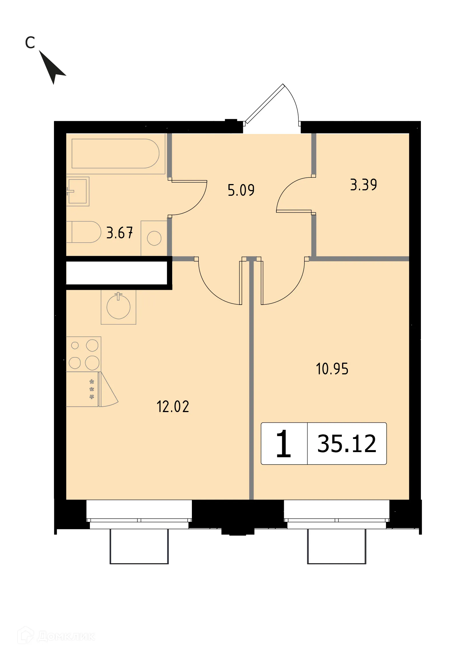 Фото квартиры в ЖК Каштановая Роща