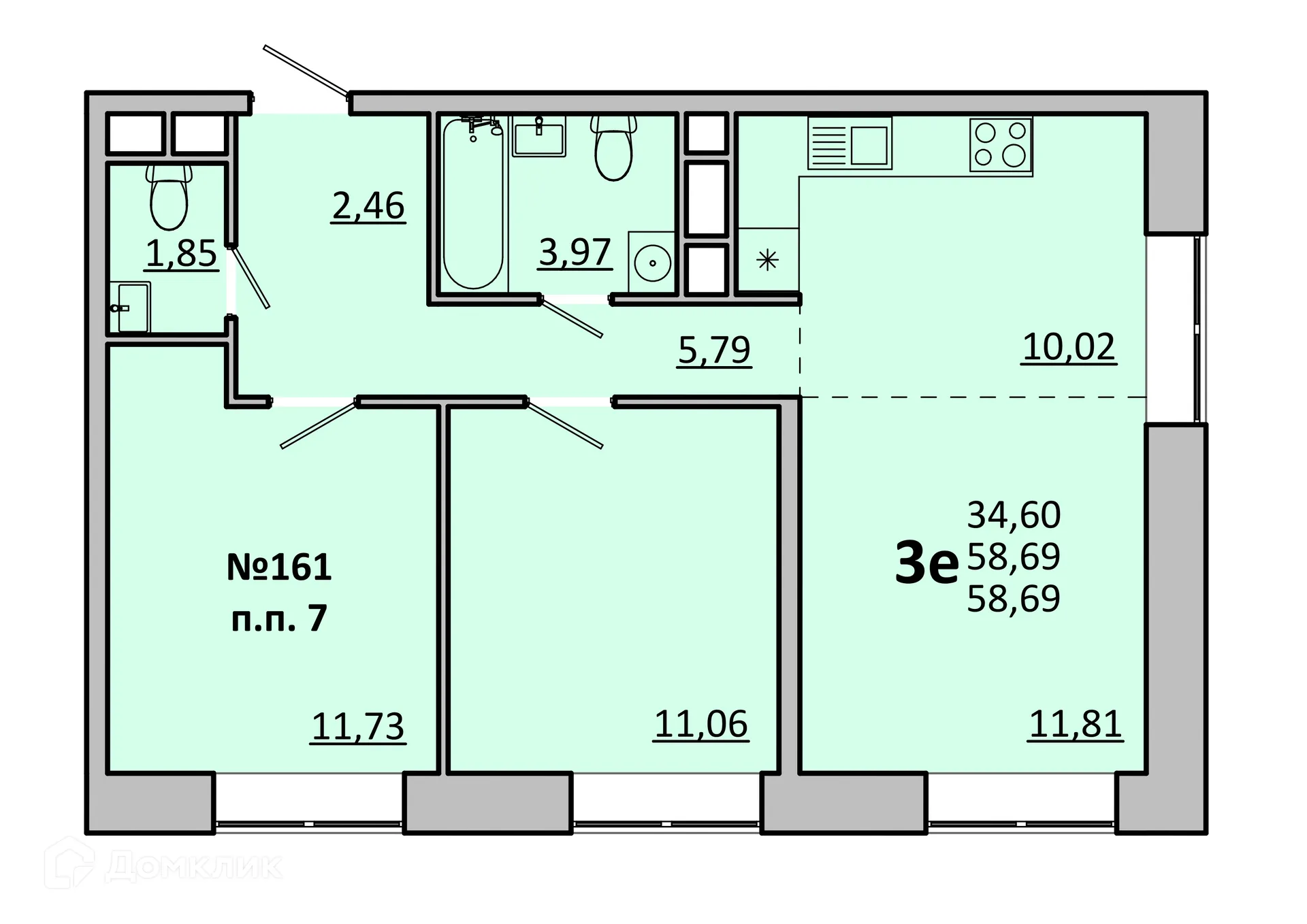Фото квартиры в ЖК Каштановая Роща