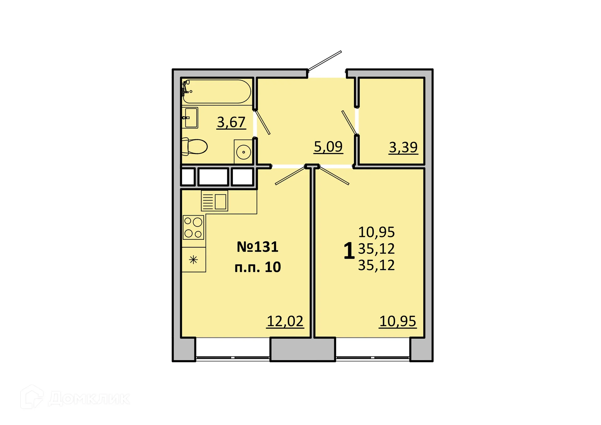 Фото квартиры в ЖК Каштановая Роща
