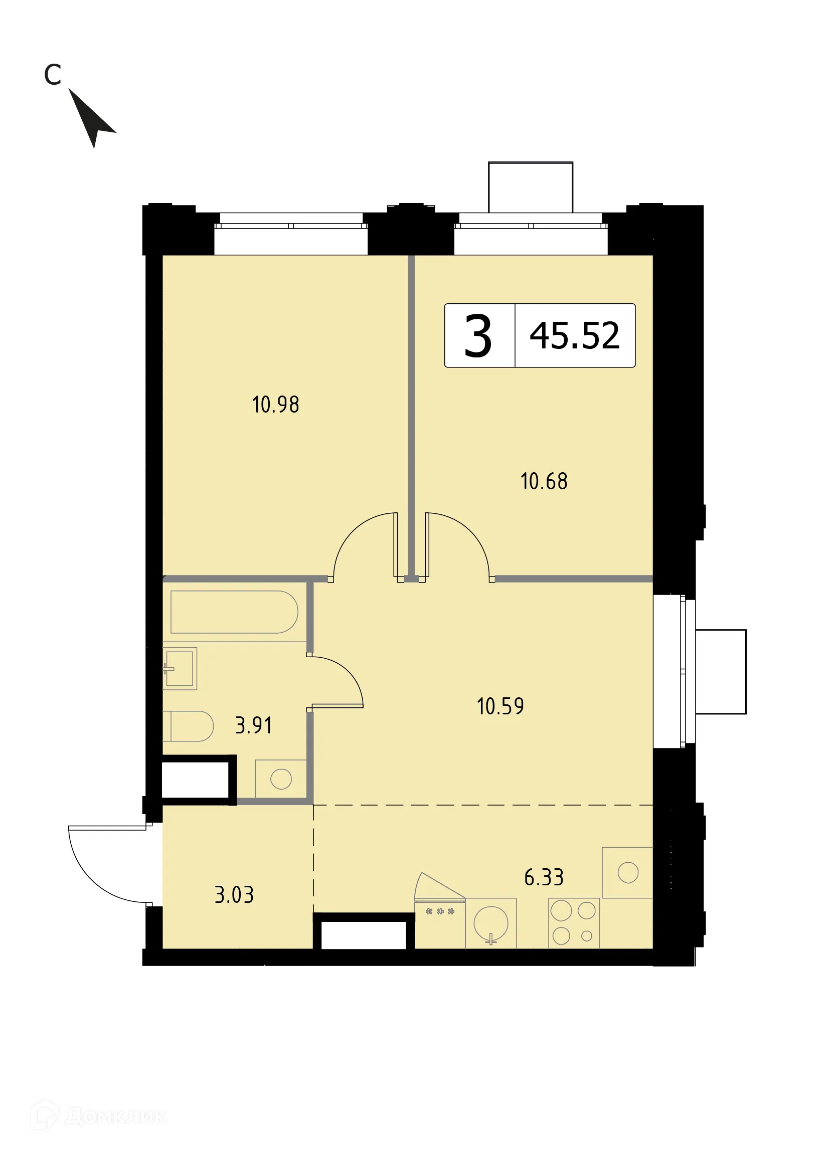 Фото квартиры в ЖК Каштановая Роща