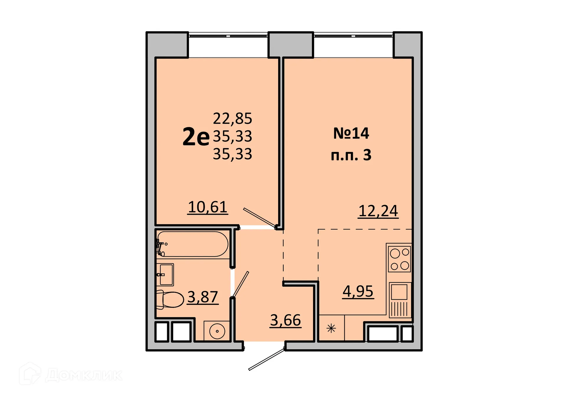 Фото квартиры в ЖК Каштановая Роща