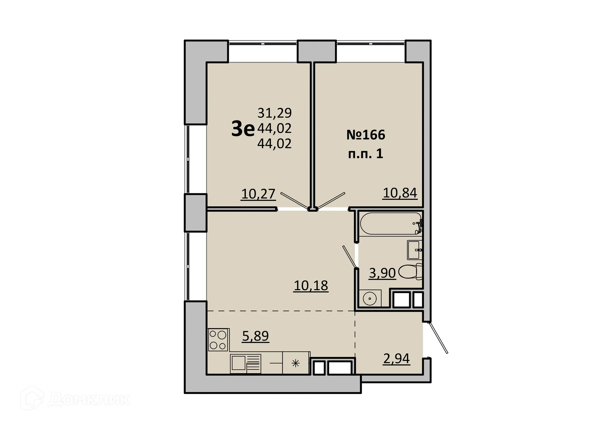 Фото квартиры в ЖК Каштановая Роща