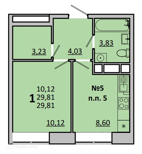 Фото квартиры в ЖК Каштановая Роща
