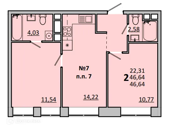 Фото квартиры в ЖК Каштановая Роща