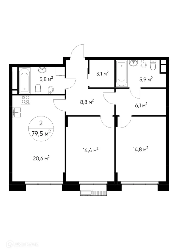 Фото квартиры в ЖК "Резиденции Сколково"