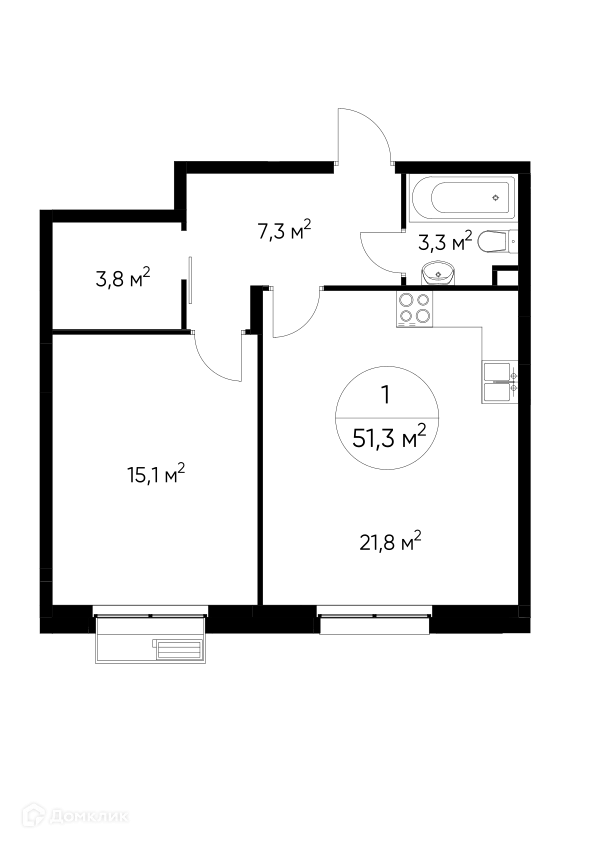 Фото квартиры в ЖК "Резиденции Сколково"