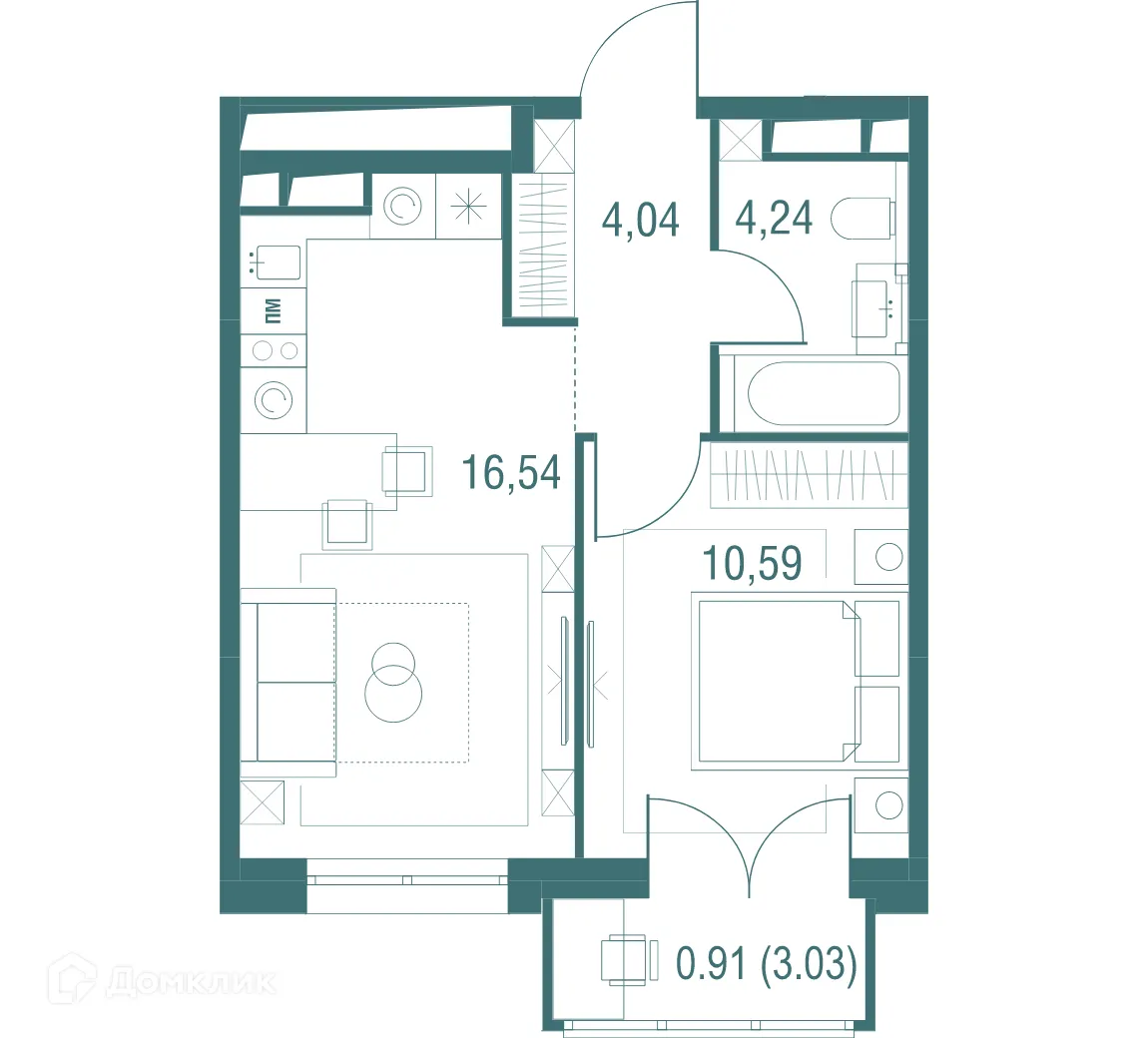 Фото квартиры в ЖК "Одинбург"