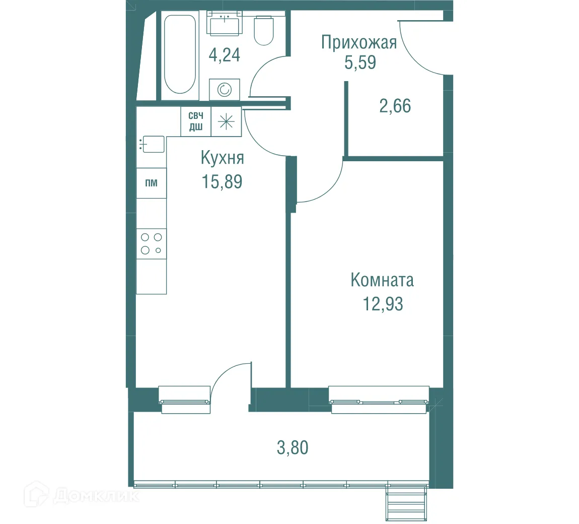 Фото квартиры в ЖК "Одинбург"