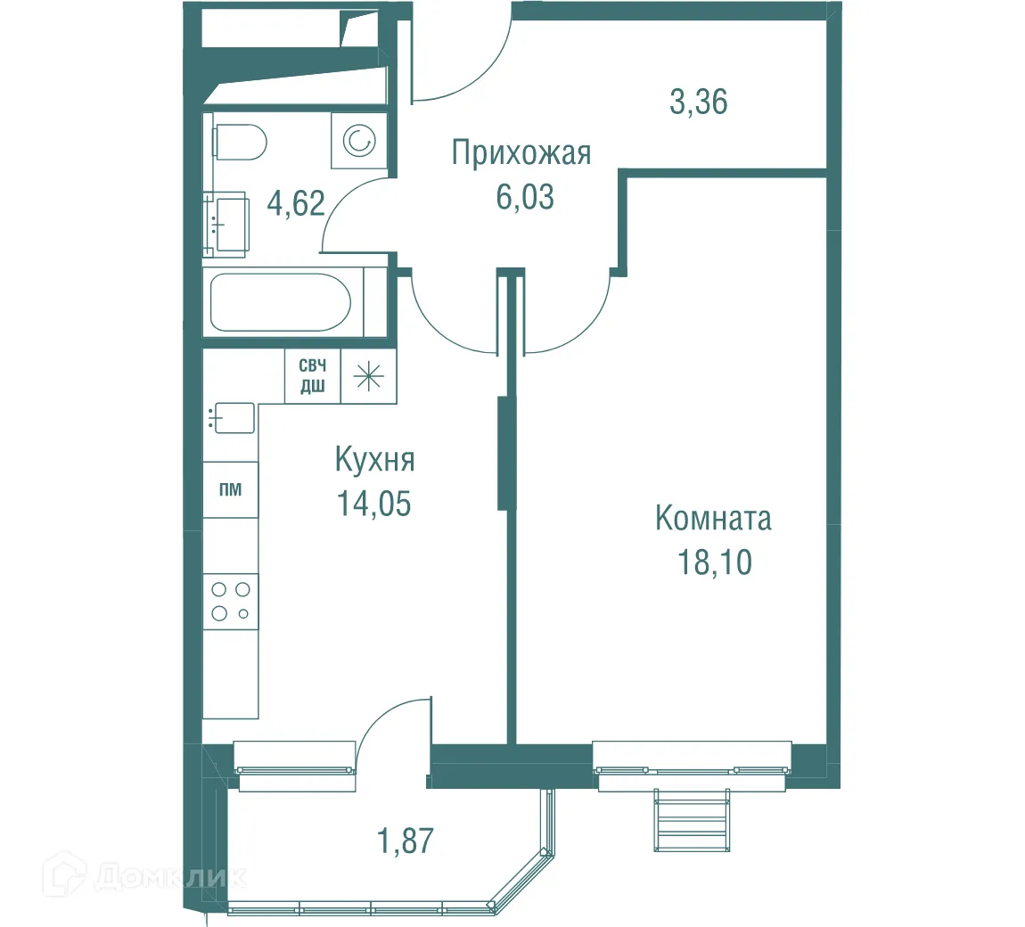 Фото квартиры в ЖК "Одинбург"