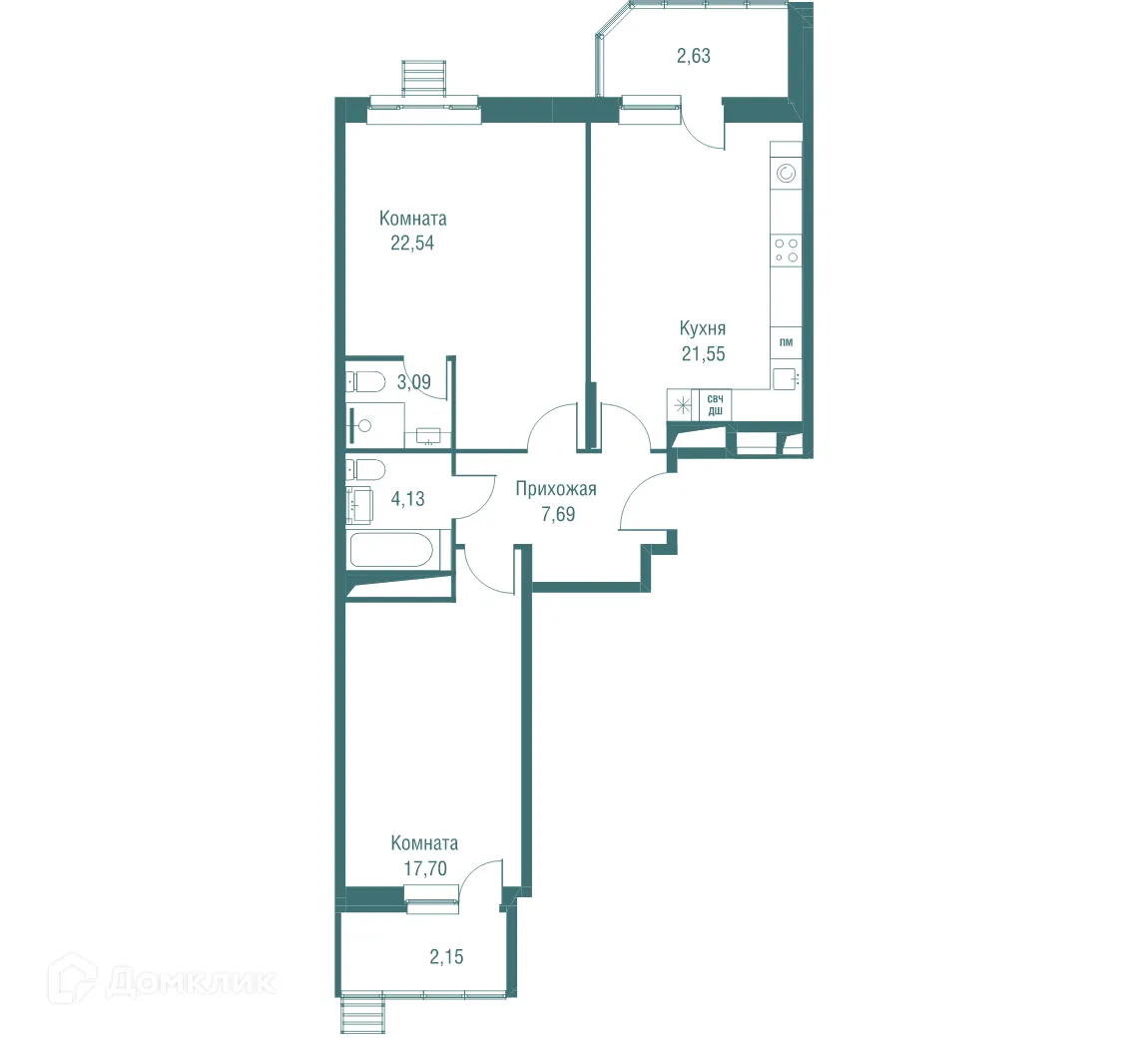 Фото квартиры в ЖК "Одинбург"