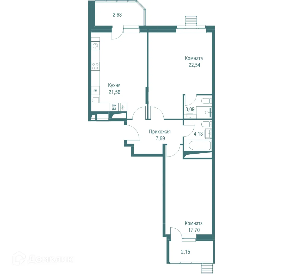 Фото квартиры в ЖК "Одинбург"