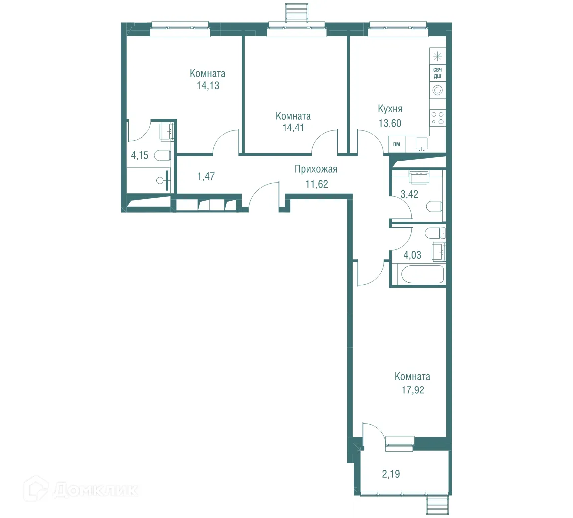 Фото квартиры в ЖК "Одинбург"