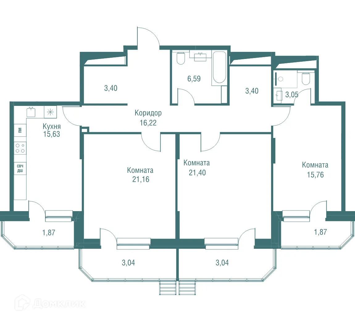 Фото квартиры в ЖК "Одинбург"