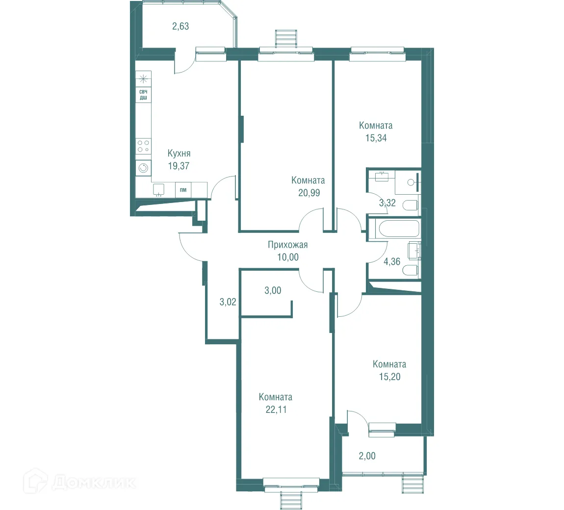 Фото квартиры в ЖК "Одинбург"