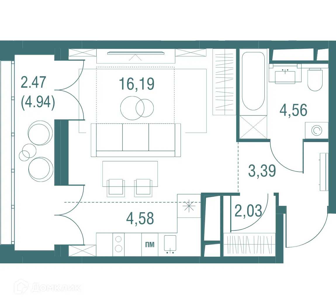 Фото квартиры в ЖК "Одинбург"