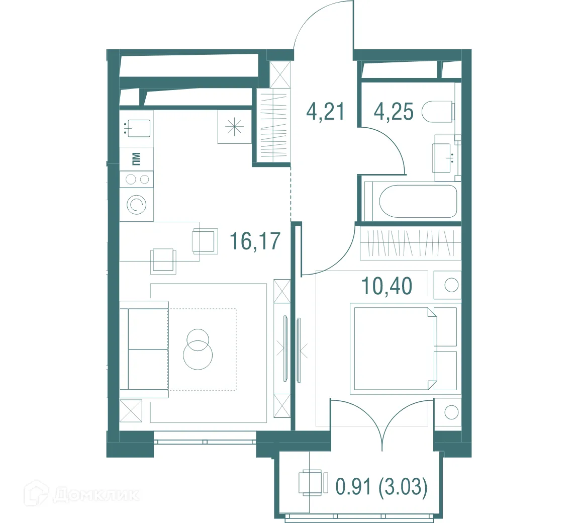 Фото квартиры в ЖК "Одинбург"