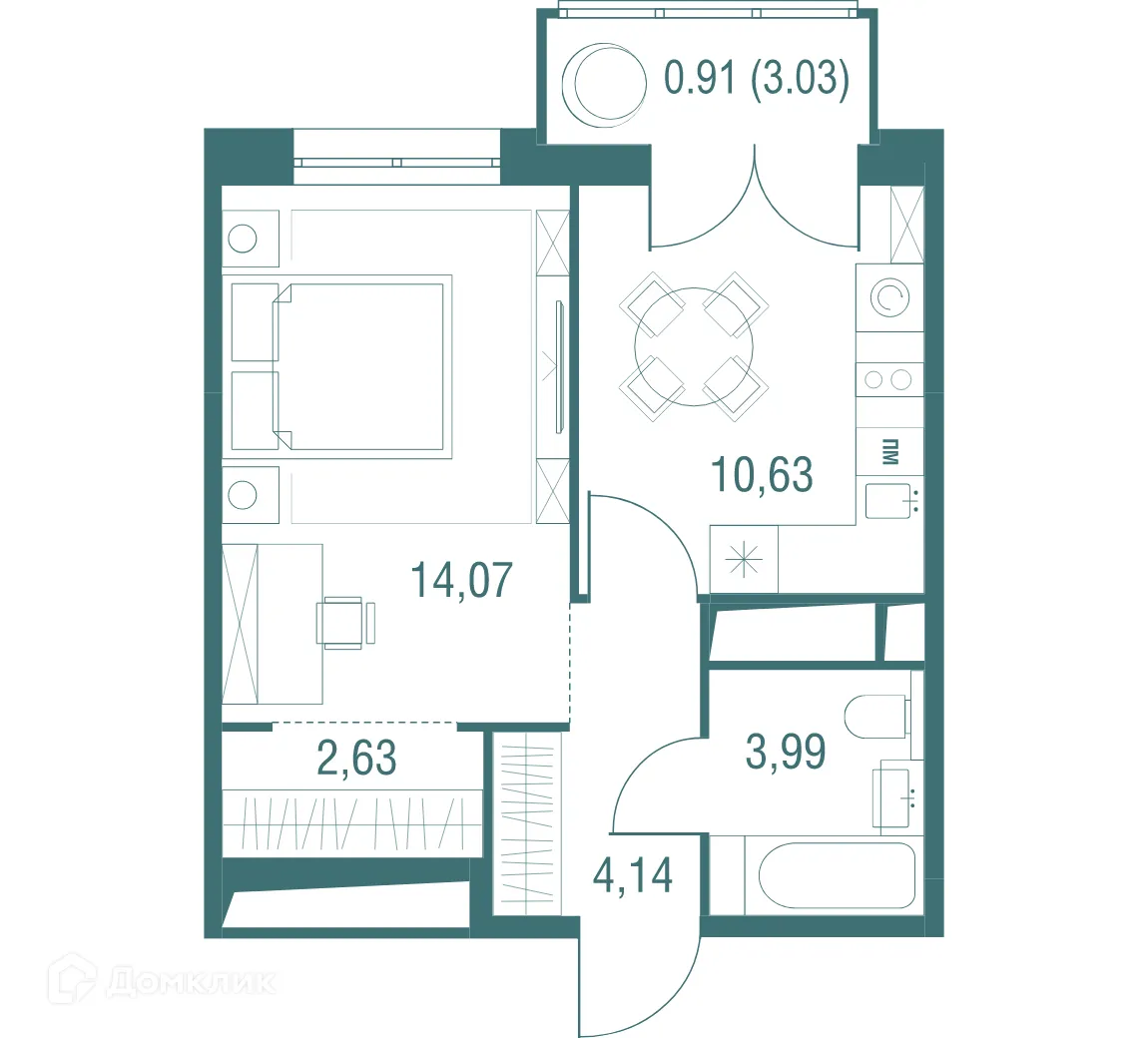 Фото квартиры в ЖК "Одинбург"