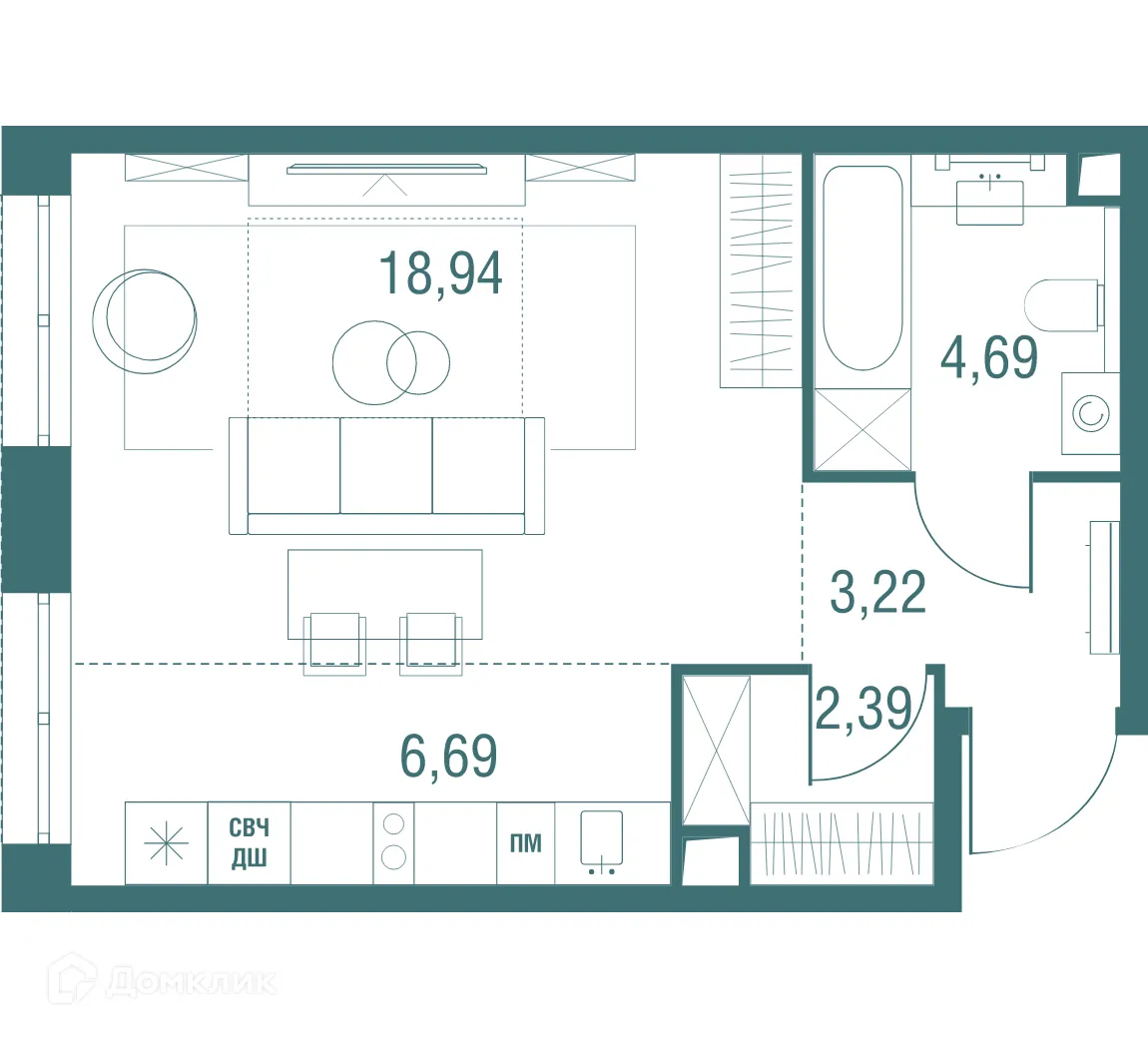 Фото квартиры в ЖК "Одинбург"