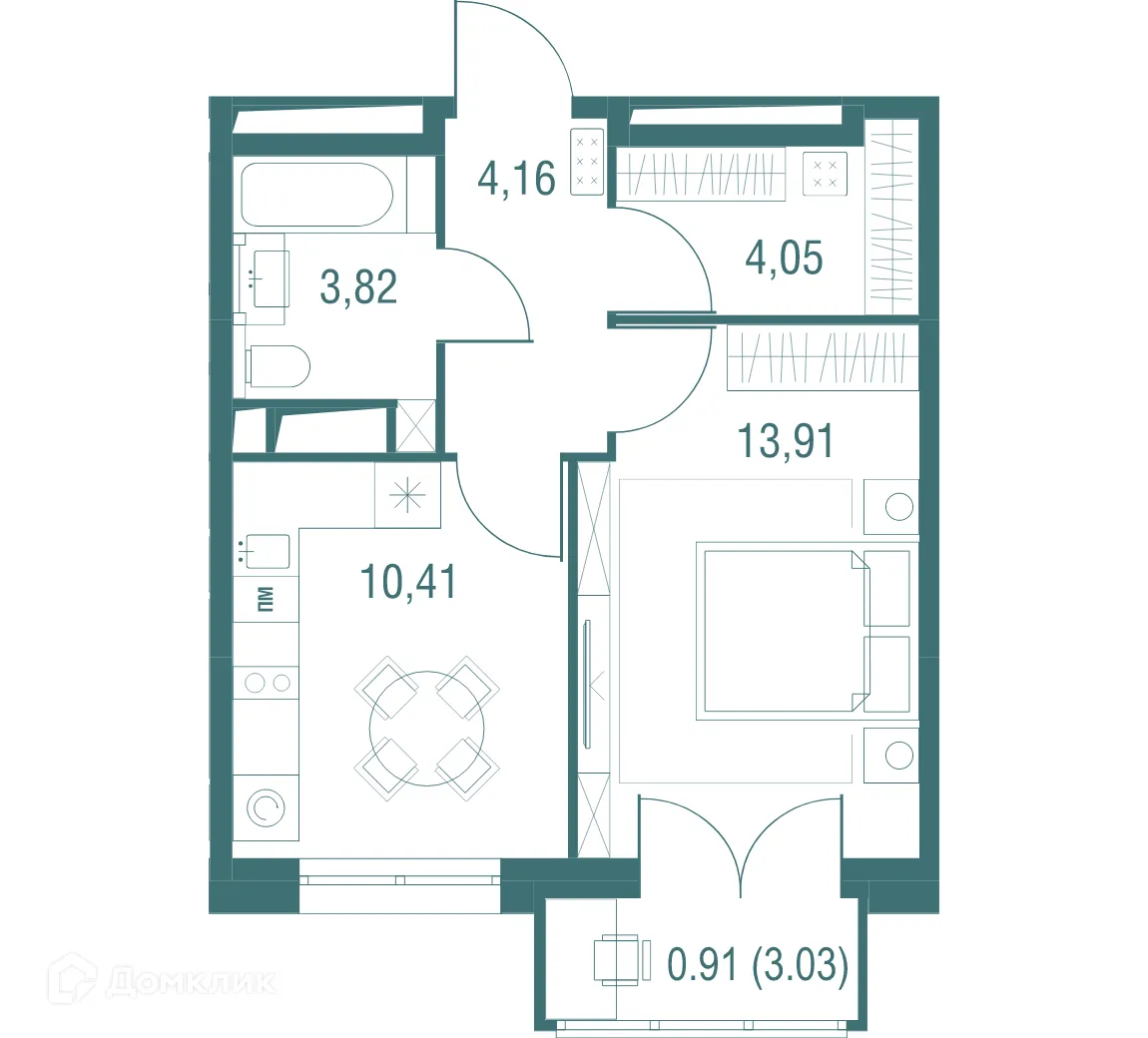 Фото квартиры в ЖК "Одинбург"