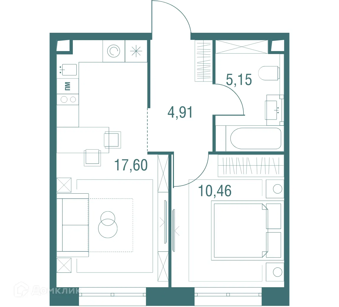 Фото квартиры в ЖК "Одинбург"