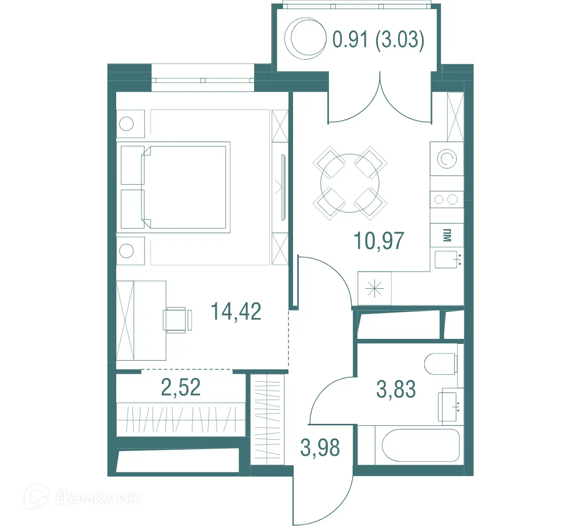 Фото квартиры в ЖК "Одинбург"