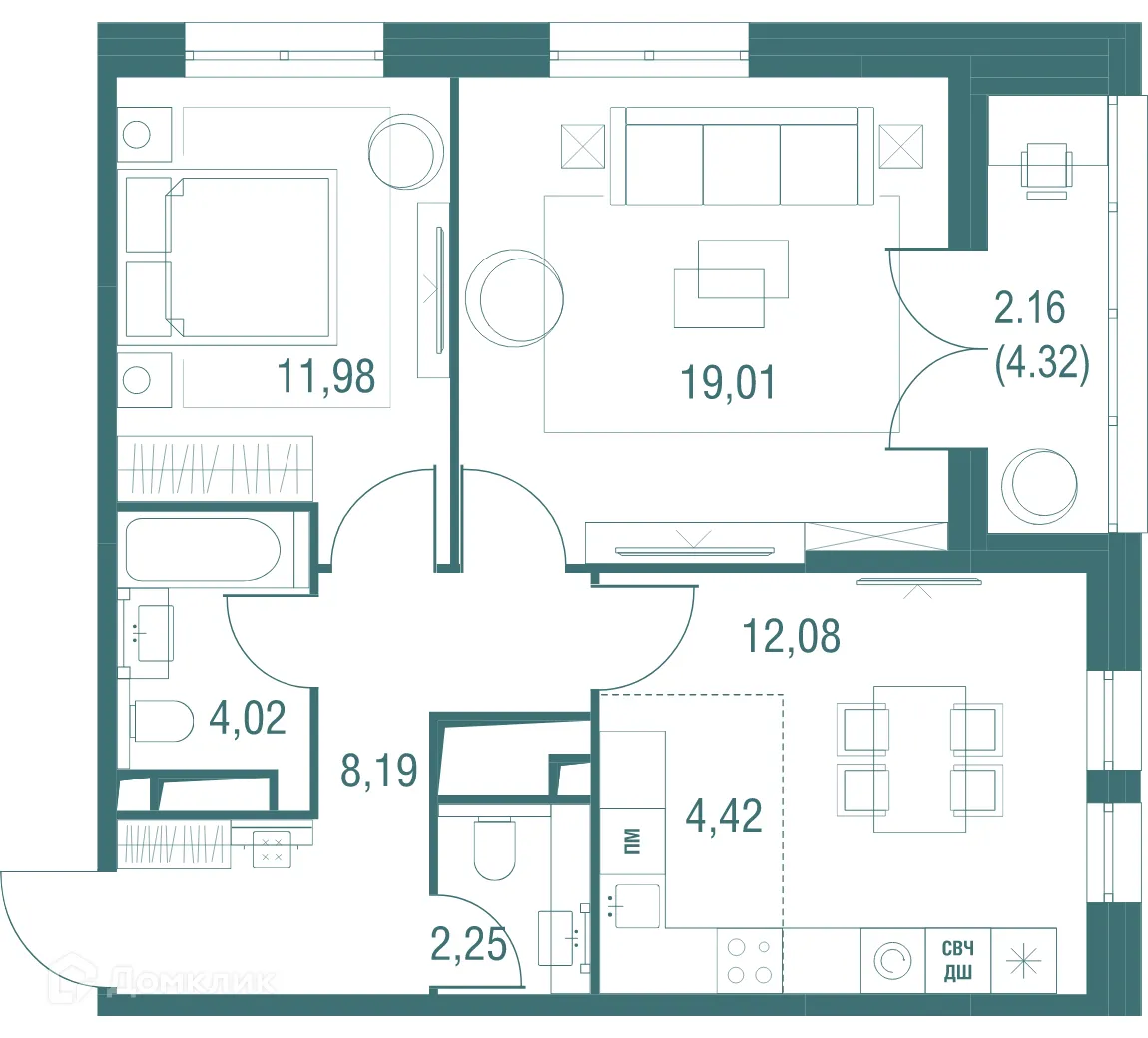 Фото квартиры в ЖК "Одинбург"