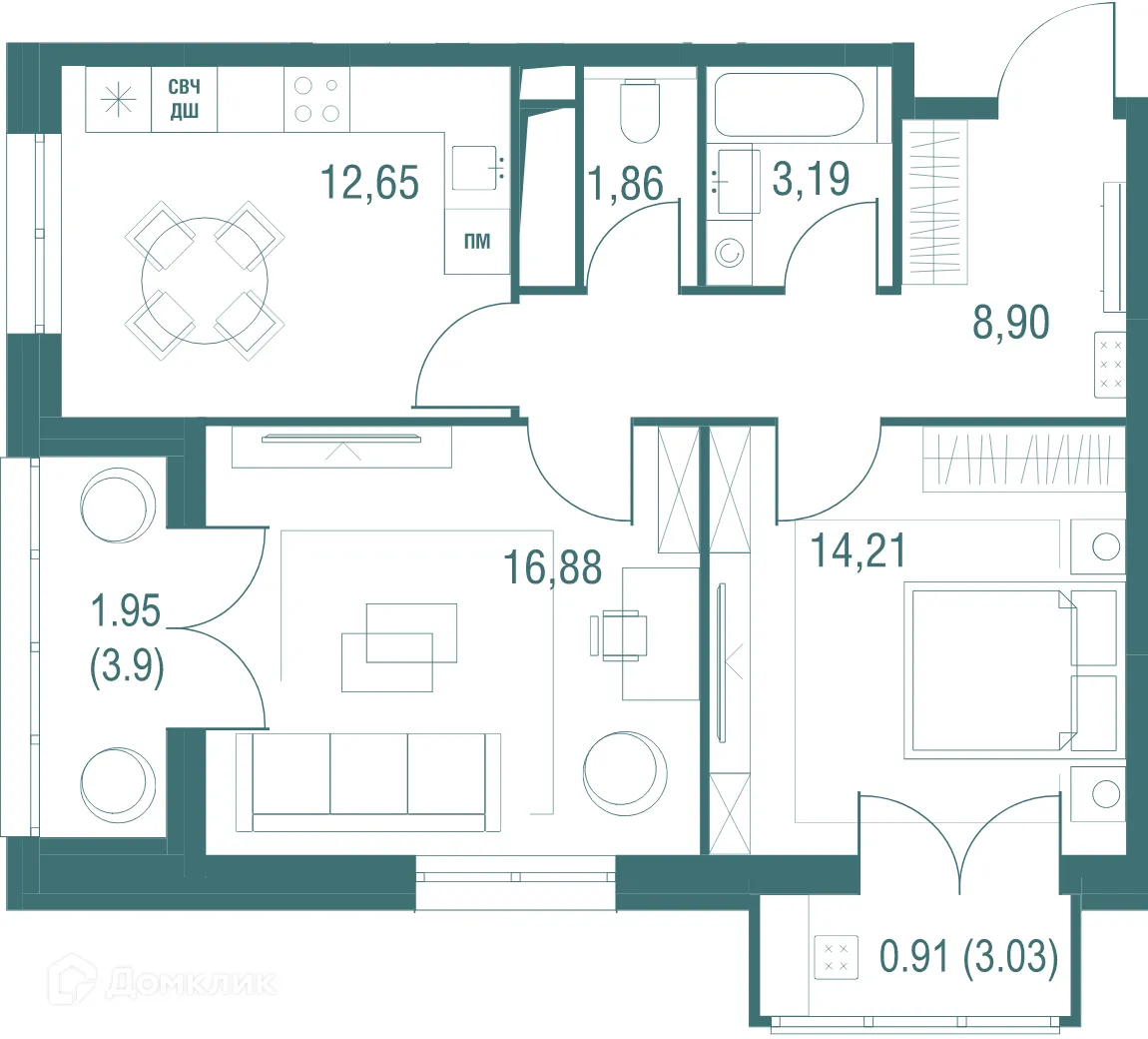 Фото квартиры в ЖК "Одинбург"