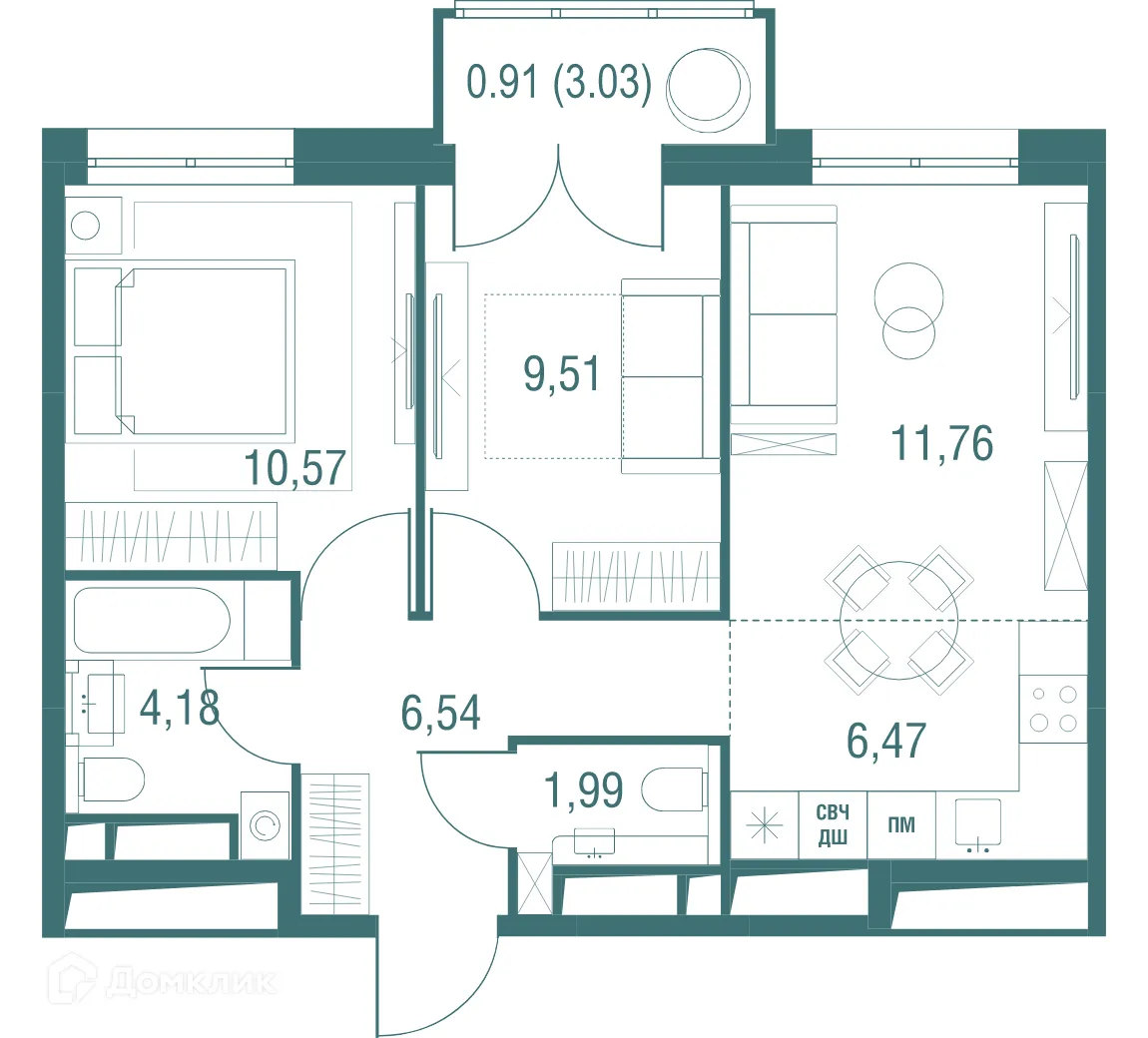 Фото квартиры в ЖК "Одинбург"