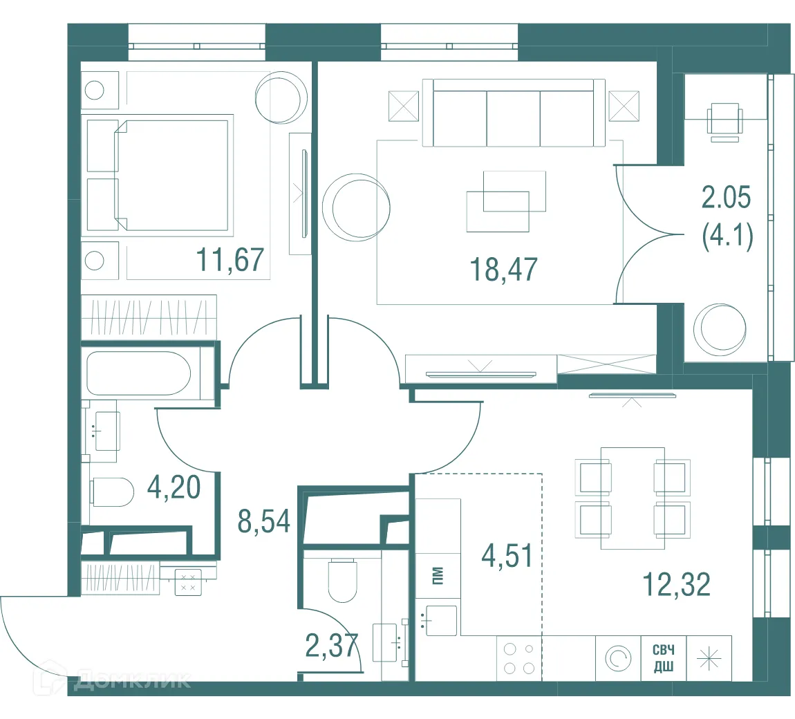 Фото квартиры в ЖК "Одинбург"
