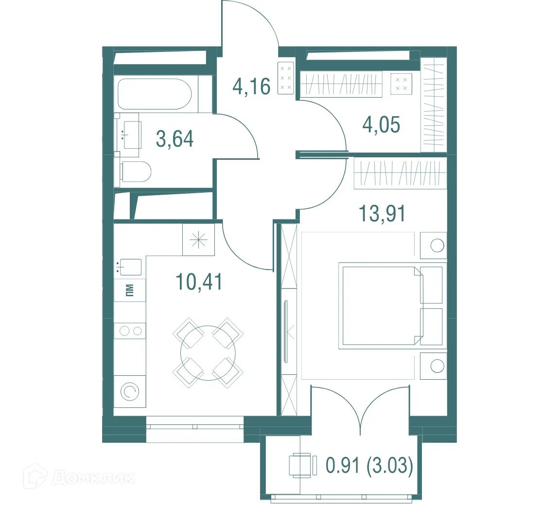 Фото квартиры в ЖК "Одинбург"