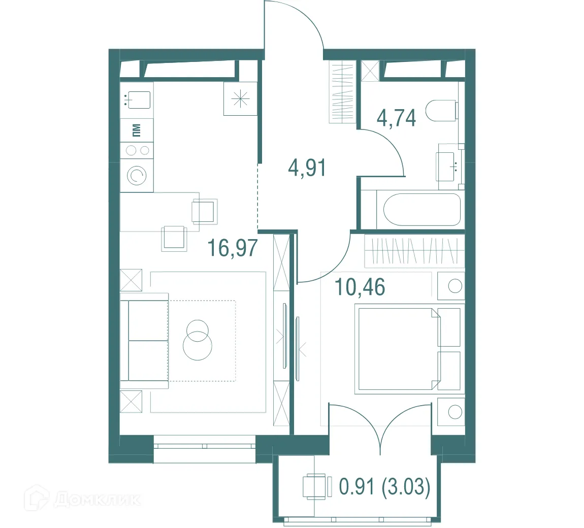 Фото квартиры в ЖК "Одинбург"