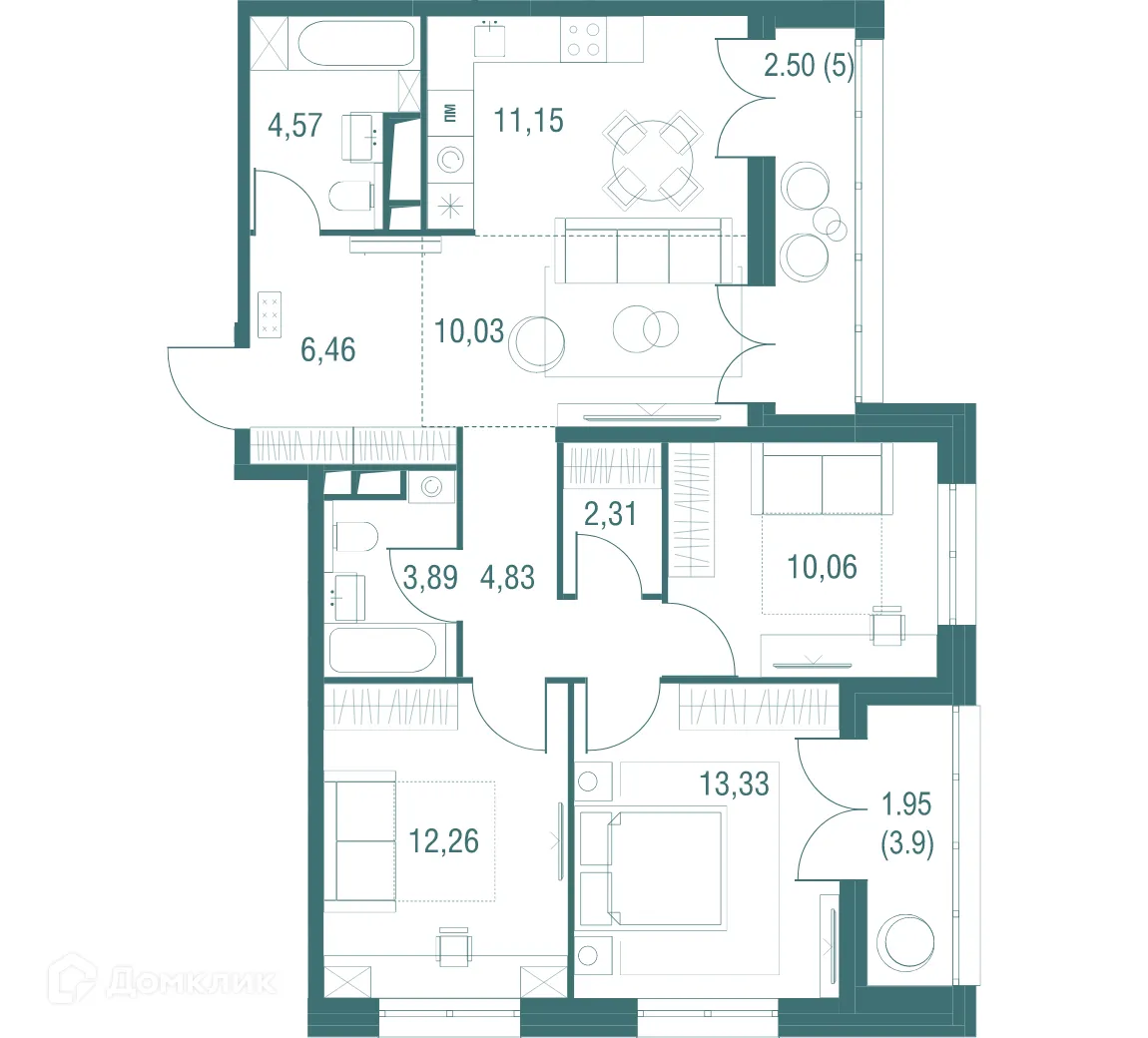 Фото квартиры в ЖК "Одинбург"