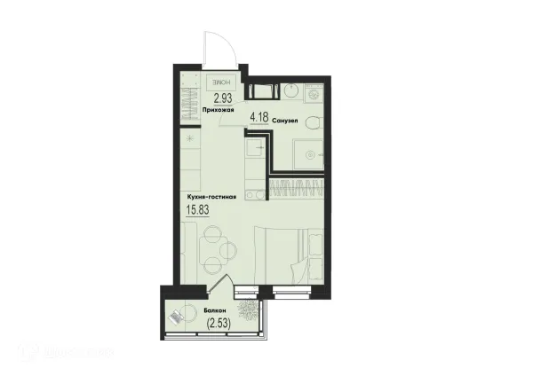 Планировка Студия в ЖК ID Murino III (Ай ди Мурино III)