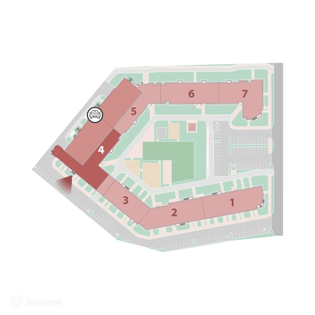 Планировка 1-комнатной квартиры 34.2 м² в ЖК "Полис ЛАВрики", г. Мурино — фото 3