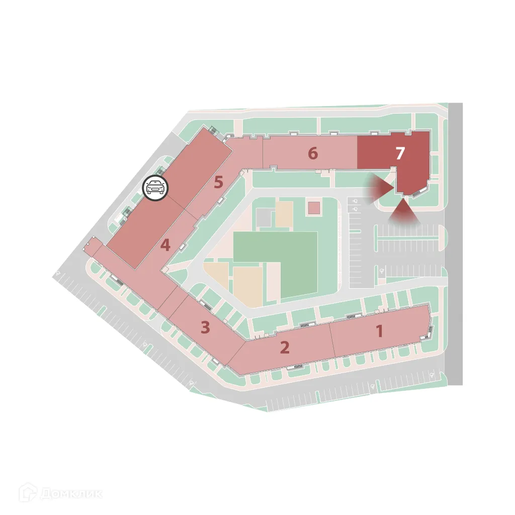 Планировка 2-комнатной квартиры 46.8 м² в ЖК "Полис ЛАВрики", г. Мурино — фото 3